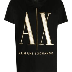 A|X Armani Exchange Men’s Embroidered Metallic Icon Shirt - Size M